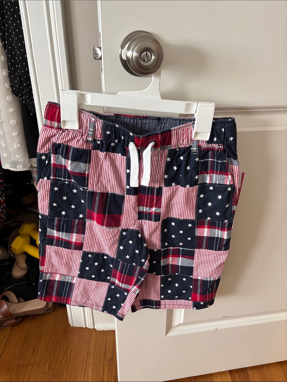 NWT Boys’ Patchwork Drawstring Shorts - Red, Navy, White